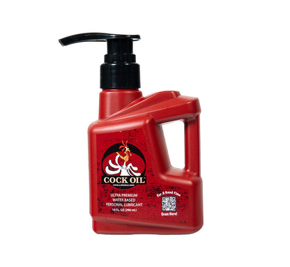 COCK OIL - WATER-BASED LUBRICANT PLASTIC BOTTLE WITH PUMP TOP 10 OZ.