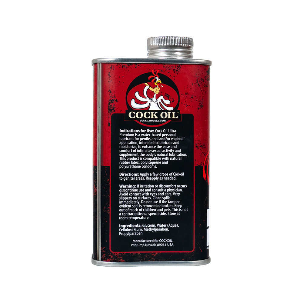 COCK OIL - WATER-BASED LUBRICANT METAL CAN WITH INNER PLASTIC LINER 9 OZ.