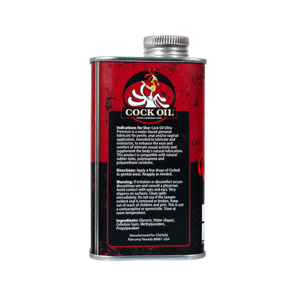 COCK OIL - WATER-BASED LUBRICANT METAL CAN WITH INNER PLASTIC LINER 9 OZ.