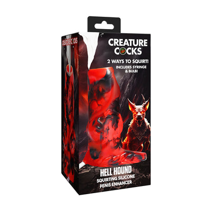 XR BRANDS - CREATURE COCKS HELL HOUND SQUIRTING SILICONE PENIS ENHANCER RED