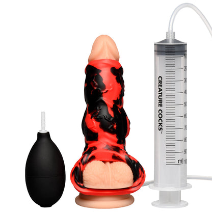 CREATURE COCKS HELL HOUND SQUIRTING SILICONE PENIS ENHANCER RED
