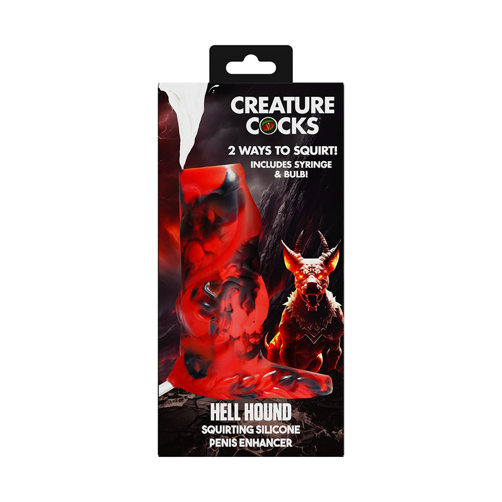 CREATURE COCKS HELL HOUND SQUIRTING SILICONE PENIS ENHANCER RED