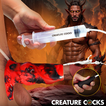 CREATURE COCKS HELL HOUND SQUIRTING SILICONE PENIS ENHANCER RED