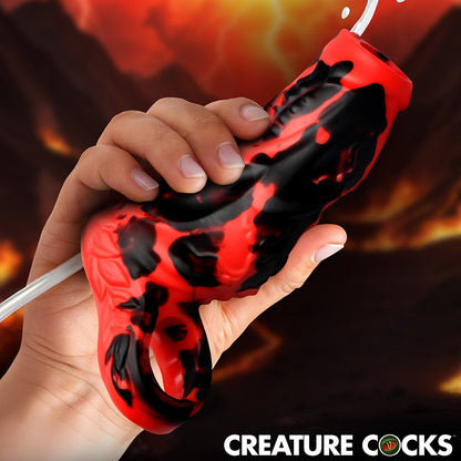 CREATURE COCKS HELL HOUND SQUIRTING SILICONE PENIS ENHANCER RED