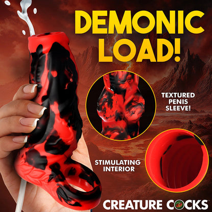 CREATURE COCKS HELL HOUND SQUIRTING SILICONE PENIS ENHANCER RED