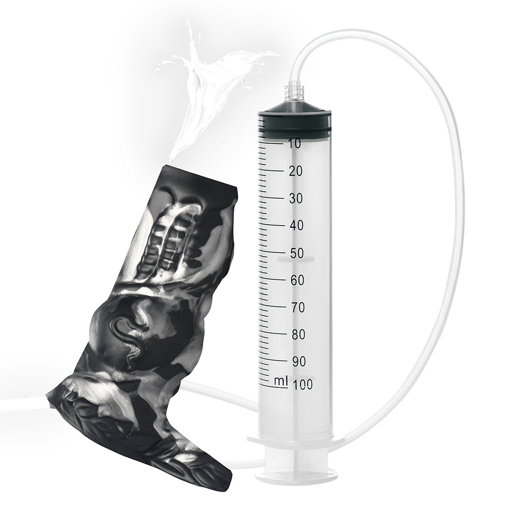 XR BRANDS - CREATURE COCKS NIGHT PROWLER SQUIRTING SILICONE PENIS ENHANCER SILVER