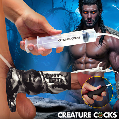 XR BRANDS - CREATURE COCKS NIGHT PROWLER SQUIRTING SILICONE PENIS ENHANCER SILVER
