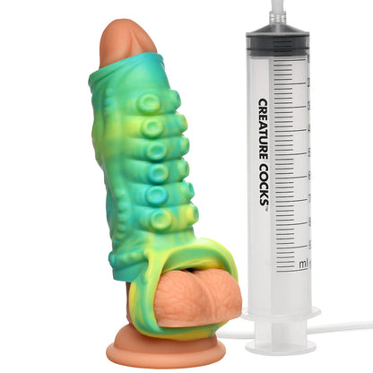 CREATURE COCKS SIPHON TENTACLE SQUIRTING SILICONE PENIS ENHANCER GREEN