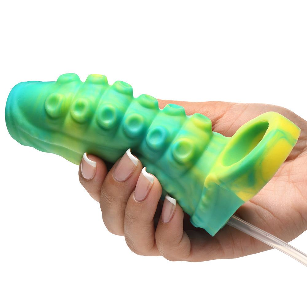 CREATURE COCKS SIPHON TENTACLE SQUIRTING SILICONE PENIS ENHANCER GREEN