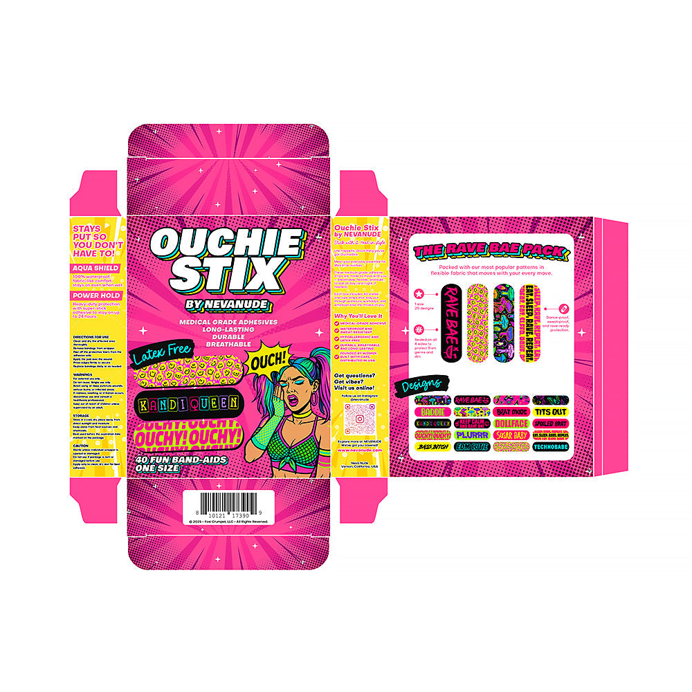 NEVA NUDE - OUCHIE STIX BY NEVA NUDE PLUR VIBES BANDAGES 40-PACK