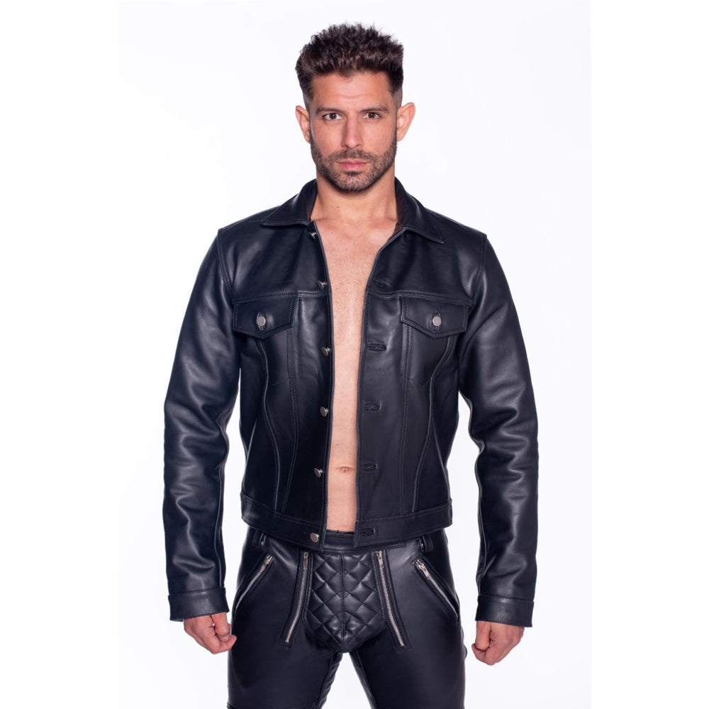 PROWLER RED - LEATHER TRUCKER JACKET