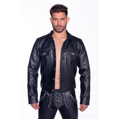 PROWLER RED - LEATHER TRUCKER JACKET