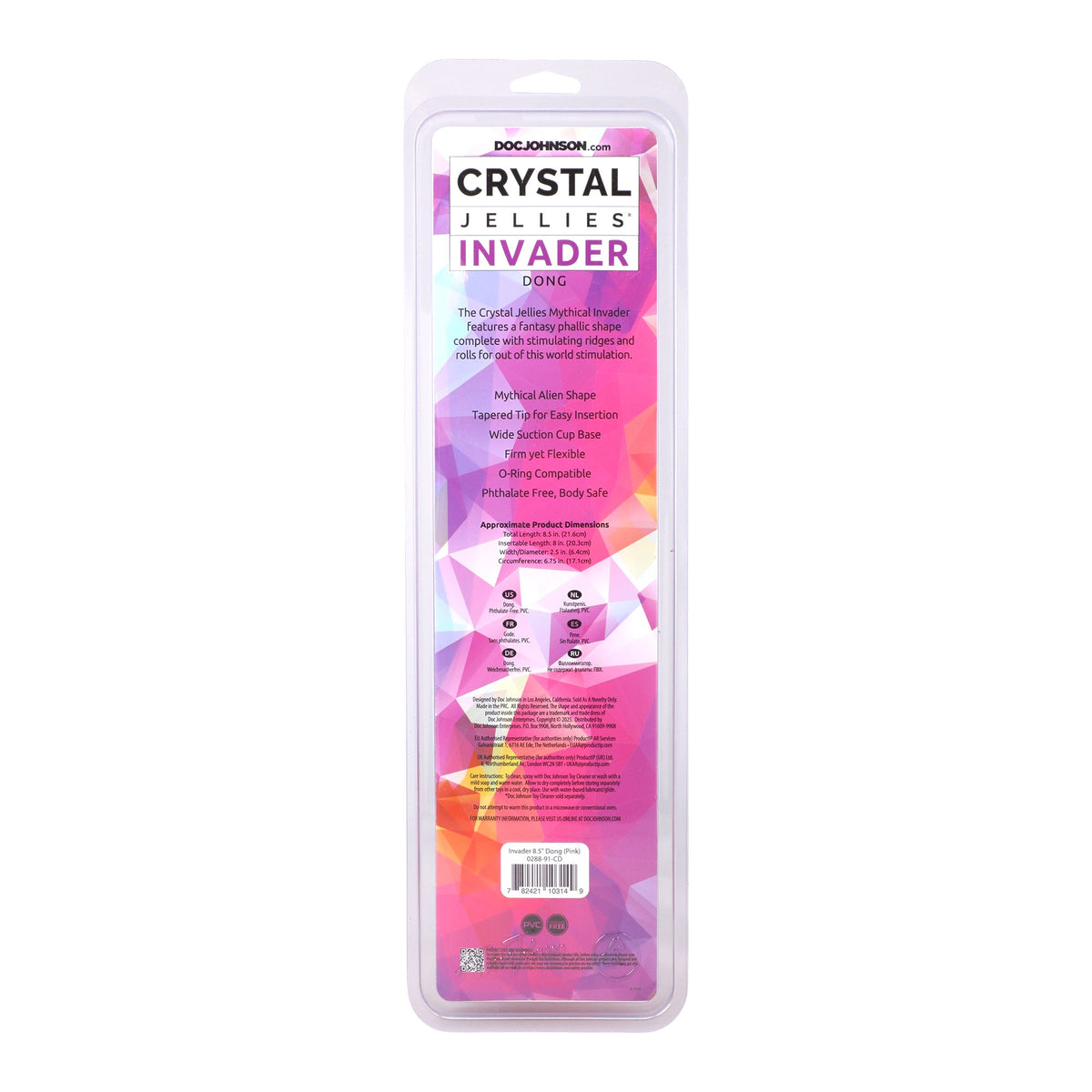 DOC JOHNSON - CRYSTAL JELLIES INVADER 8.5 IN. DILDO