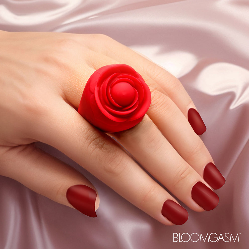 XR BRANDS - BLOOMGASM ROSE RING DISCREET FINGER VIBRATOR