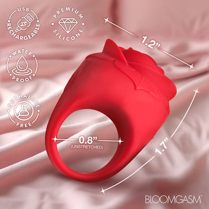 XR BRANDS - BLOOMGASM ROSE RING DISCREET FINGER VIBRATOR