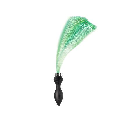 XR BRANDS - BOOTY SPARKS VIBRATING SILICONE OPTICAL FIBER BUTT PLUG