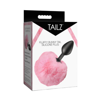 XR BRANDS - TAILZ FLUFFY BUNNY TAIL SILICONE PLUG PINK