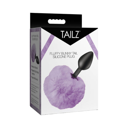 XR BRANDS - TAILZ FLUFFY BUNNY TAIL SILICONE PLUG PURPLE