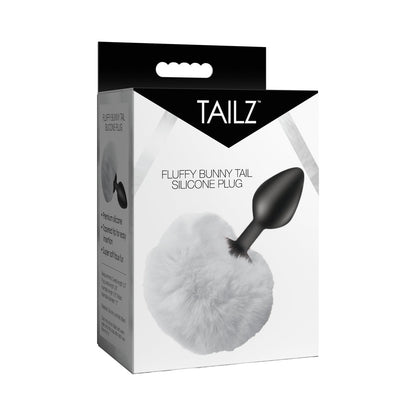 XR BRANDS - TAILZ FLUFFY BUNNY TAIL SILICONE PLUG WHITE