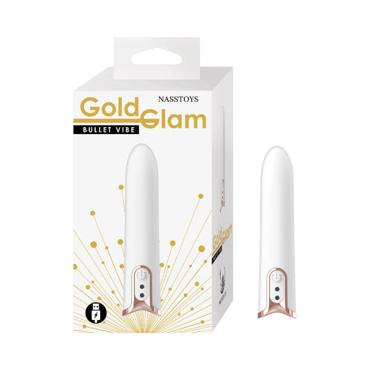 NASSTOYS - GOLD GLAM BULLET VIBE WHITE