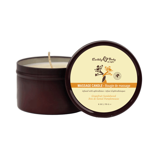 EARTHLY BODY - AT NIGHT APHRODISIAC COLLECTION CANDLE GRAPEFRUIT SANDALWOOD 6 OZ.