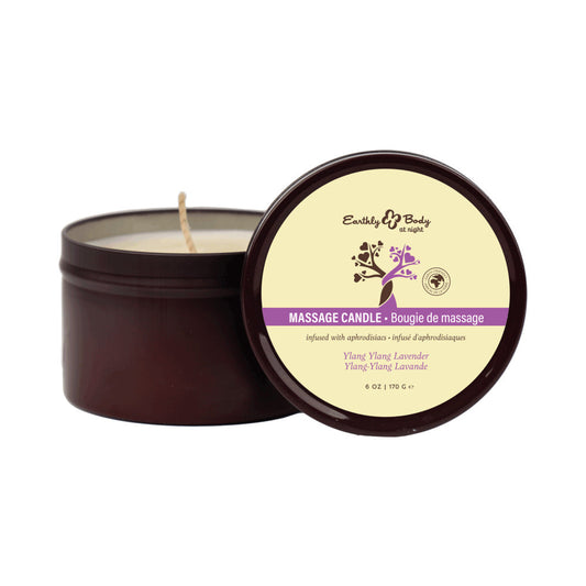 EARTHLY BODY - AT NIGHT APHRODISIAC COLLECTION CANDLE YLANG YLANG LAVENDER 6 OZ.