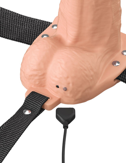 PIPEDREAM - FANTASY X-TENSIONS ELITE VIBRATING HOLLOW SILICONE STRAP-ON 6 IN. LIGHT