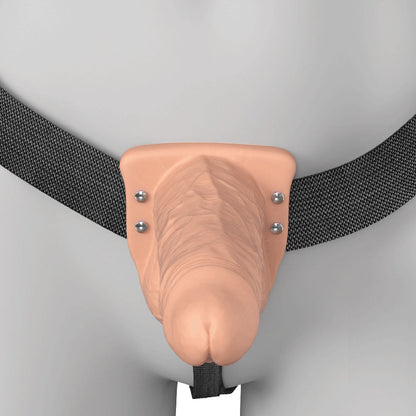 PIPEDREAM - FANTASY X-TENSIONS ELITE VIBRATING HOLLOW SILICONE STRAP-ON 6 IN. LIGHT