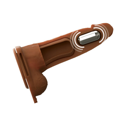PIPEDREAM - FANTASY X-TENSIONS ELITE VIBRATING HOLLOW SILICONE STRAP-ON 6 IN. BROWN