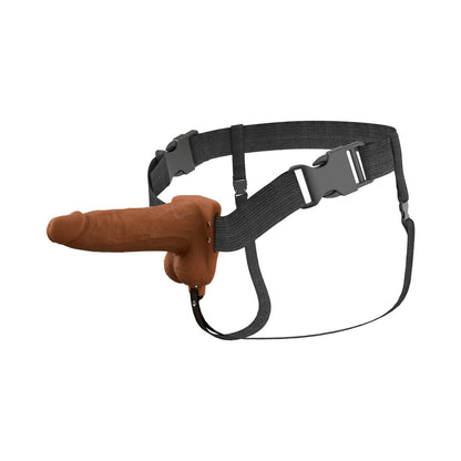PIPEDREAM - FANTASY X-TENSIONS ELITE VIBRATING HOLLOW SILICONE STRAP-ON 6 IN. BROWN
