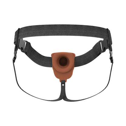 PIPEDREAM - FANTASY X-TENSIONS ELITE VIBRATING HOLLOW SILICONE STRAP-ON 6 IN. BROWN