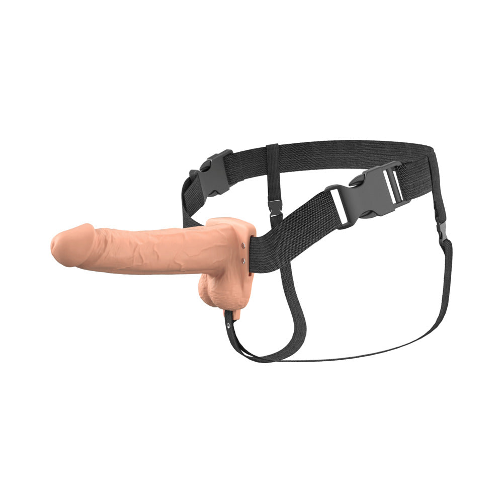 PIPEDREAM - FANTASY X-TENSIONS ELITE VIBRATING HOLLOW SILICONE STRAP-ON 7 IN. LIGHT