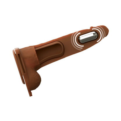 PIPEDREAM - FANTASY X-TENSIONS ELITE VIBRATING HOLLOW SILICONE STRAP-ON 7 IN. BROWN