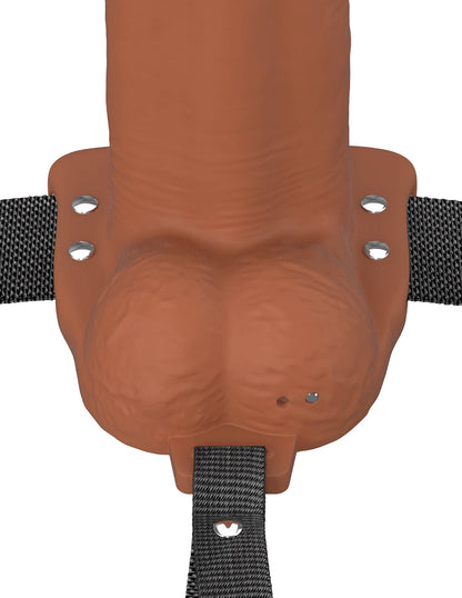 PIPEDREAM - FANTASY X-TENSIONS ELITE VIBRATING HOLLOW SILICONE STRAP-ON 7 IN. BROWN