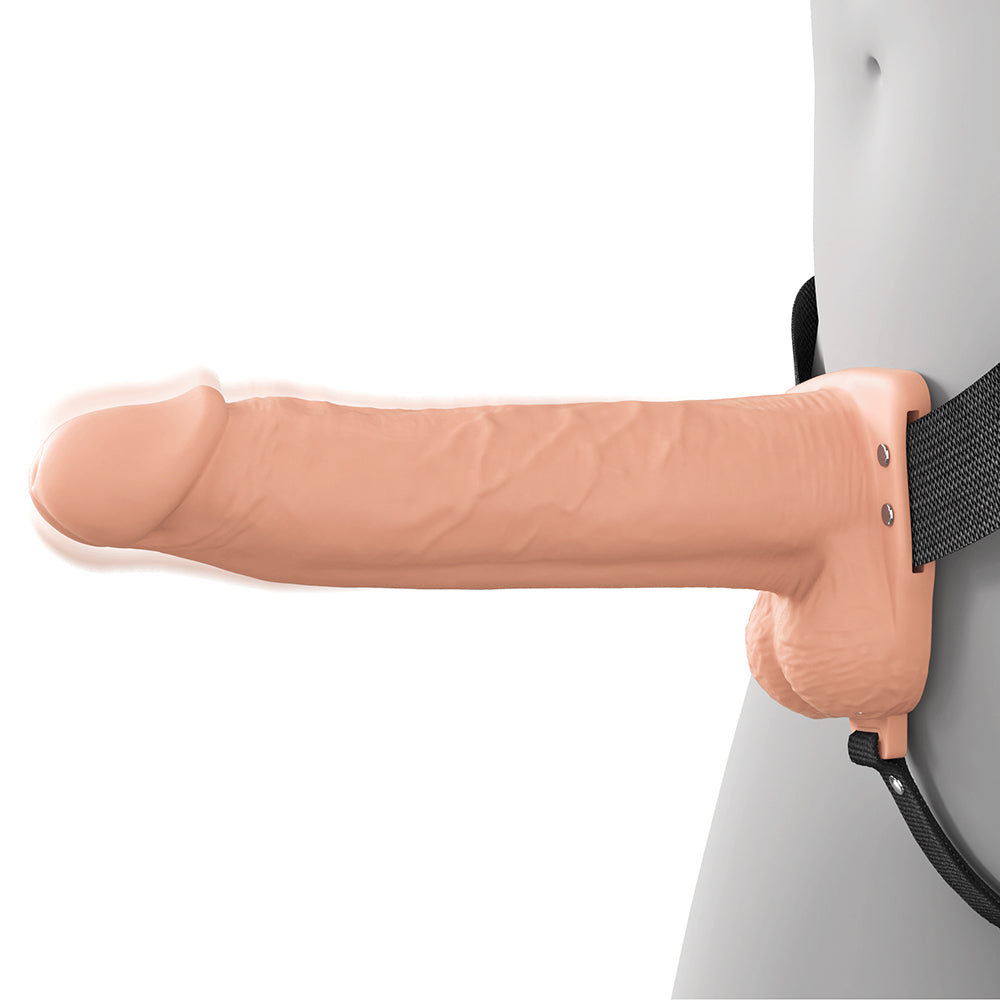 PIPEDREAM - FANTASY X-TENSIONS ELITE VIBRATING HOLLOW SILICONE STRAP-ON 8 IN. LIGHT