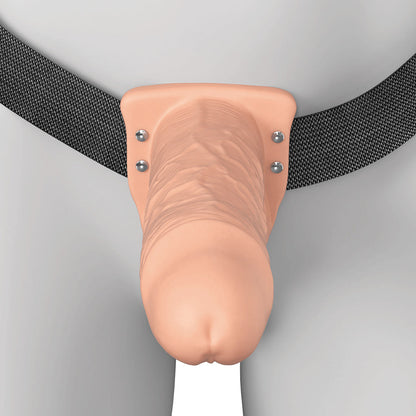 PIPEDREAM - FANTASY X-TENSIONS ELITE VIBRATING HOLLOW SILICONE STRAP-ON 8 IN. LIGHT