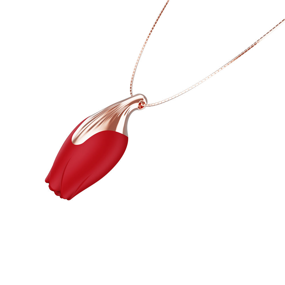 SAVAGE ME - THE PLEASURE COMPANY PATINA VIBRATING ROSE NECKLACE