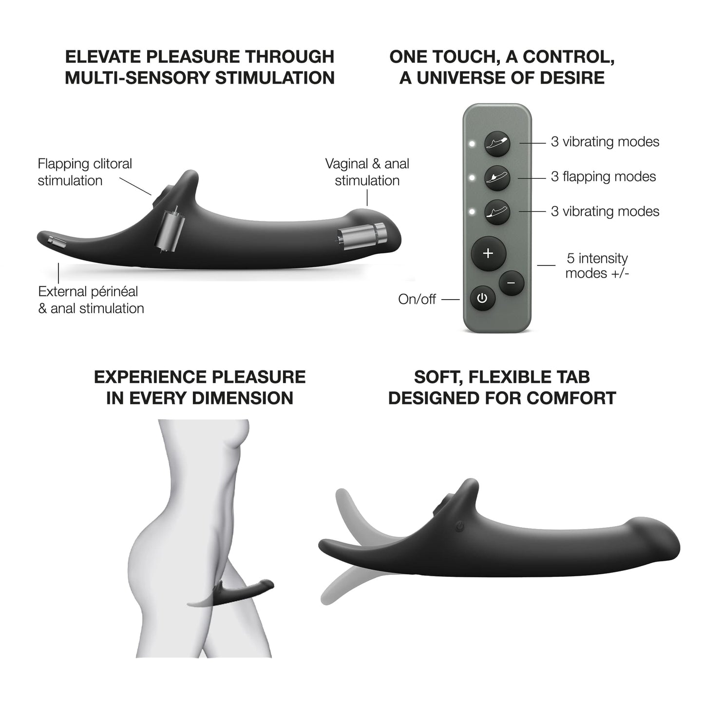 LOVELY PLANET - STRAP ON ME MULTI ORGASM DILDO MEDIUM
