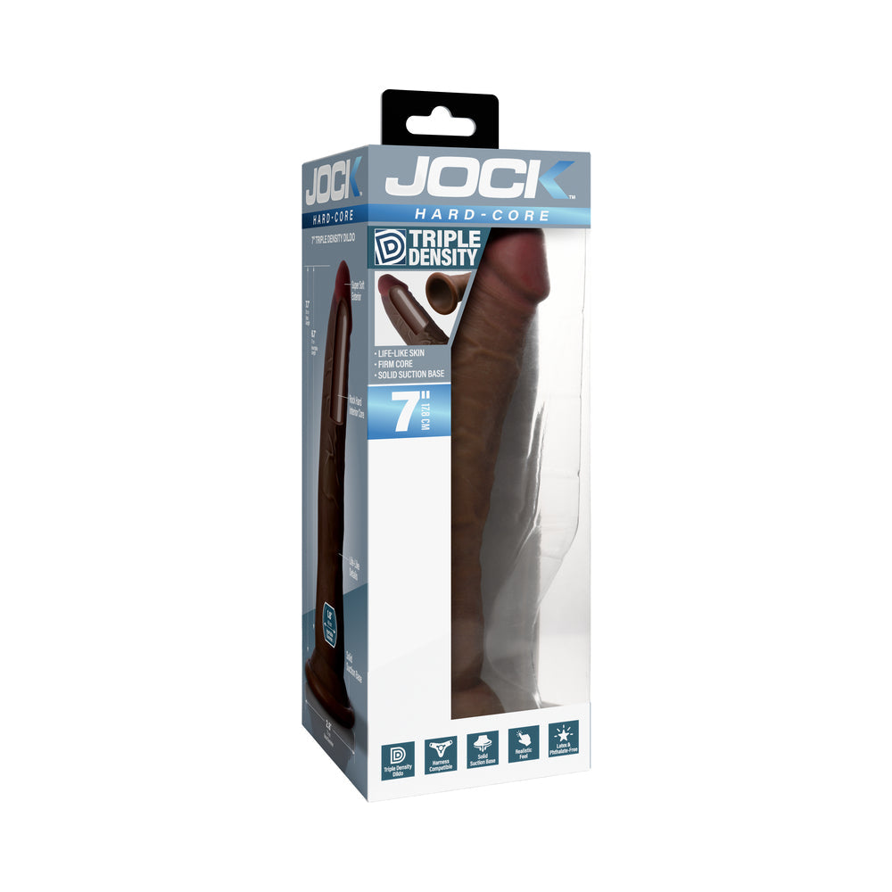 CURVE NOVELTIES - JOCK HARD-CORE TRIPLE DENSITY DILDO 7 IN. DARK