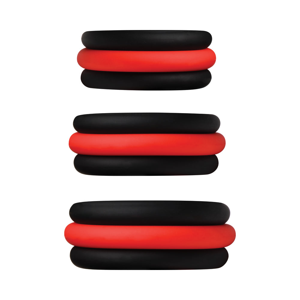 CURVE NOVELTIES - JOCK ENHANCERS SET OF 3 - 2-IN-1 SILICONE C-RINGS