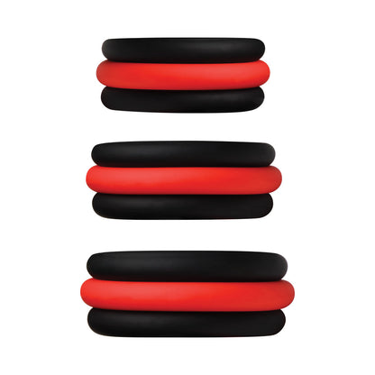 CURVE NOVELTIES - JOCK ENHANCERS SET OF 3 - 2-IN-1 SILICONE C-RINGS