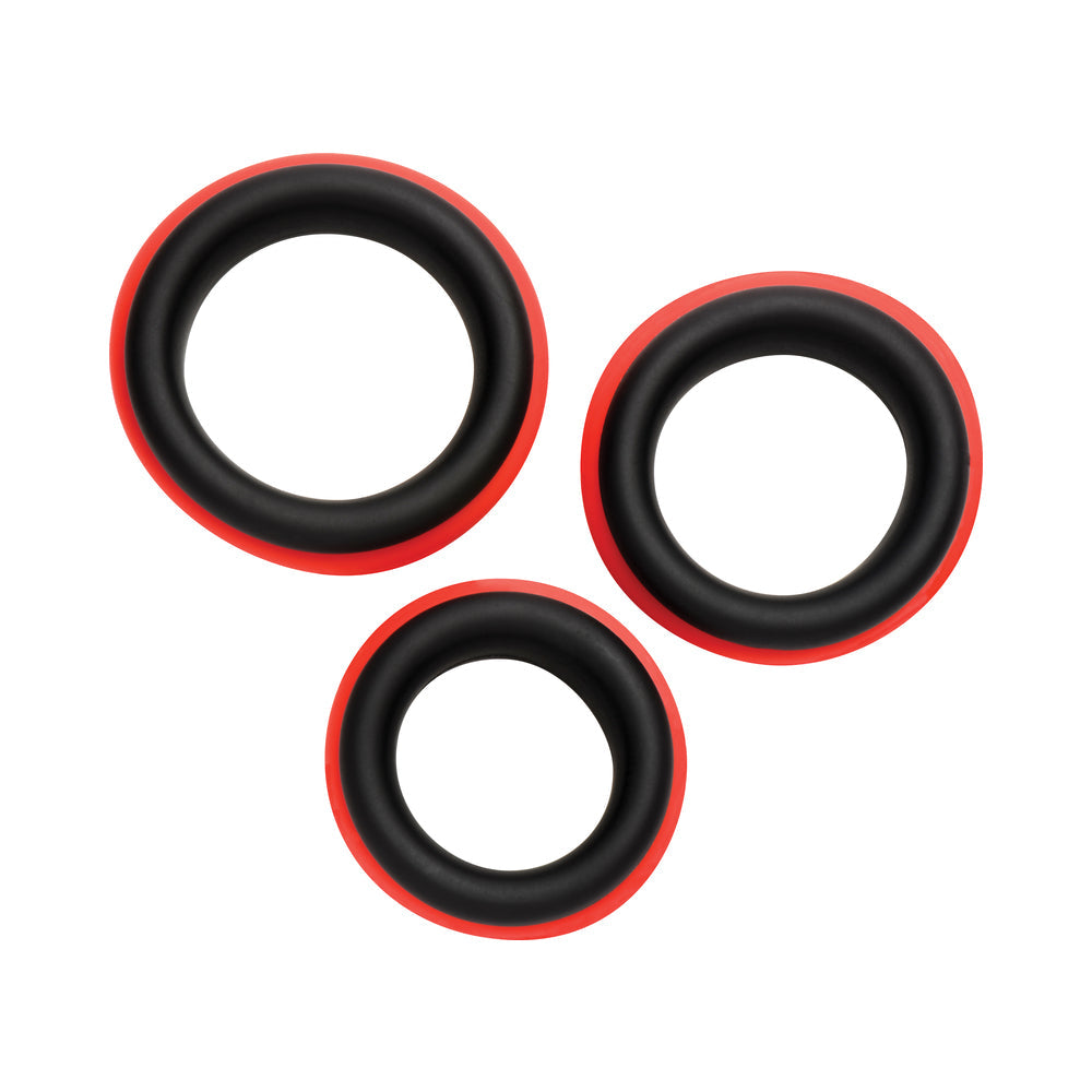 CURVE NOVELTIES - JOCK ENHANCERS SET OF 3 - 2-IN-1 SILICONE C-RINGS