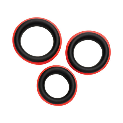 CURVE NOVELTIES - JOCK ENHANCERS SET OF 3 - 2-IN-1 SILICONE C-RINGS