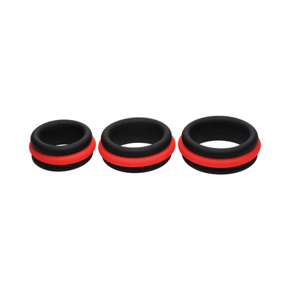 CURVE NOVELTIES - JOCK ENHANCERS SET OF 3 - 2-IN-1 SILICONE C-RINGS