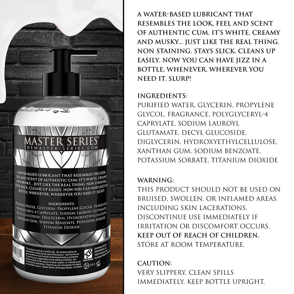 XR BRANDS - MASTER SERIES JIZZ CUM-SCENTED WATER-BASED LUBE 16 OZ.
