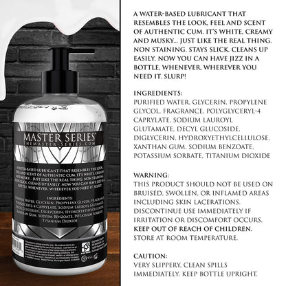 XR BRANDS - MASTER SERIES JIZZ CUM-SCENTED WATER-BASED LUBE 16 OZ.