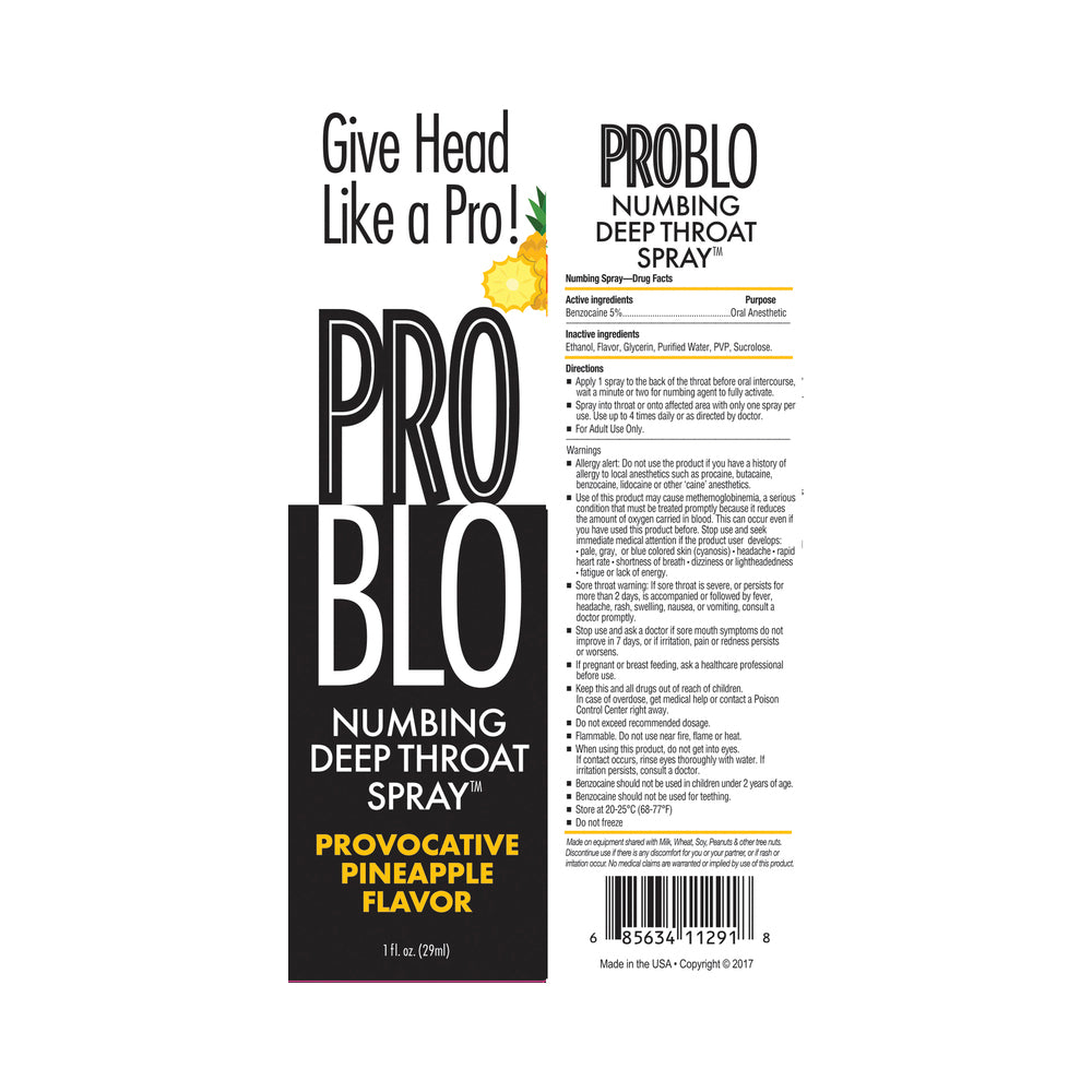 LITTLE GENIE - PROBLO DEEP THROAT SPRAY PINEAPPLE 1 OZ.