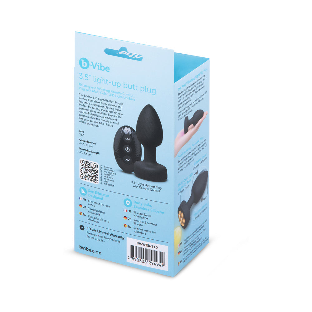 B-VIBE - 3.5 IN. LIGHT-UP BUTT PLUG