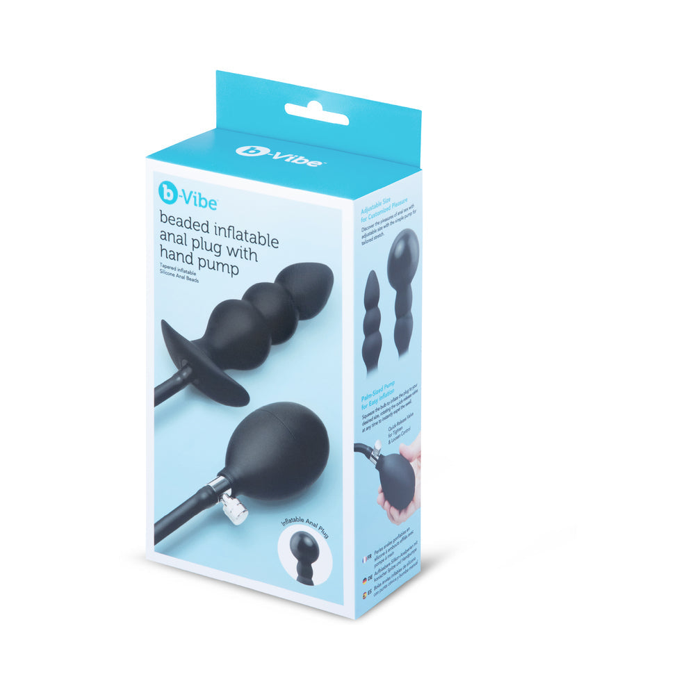 B-VIBE - TAPÓN ANAL HINCHABLE CON CUENTAS Y BOMBA DE MANO