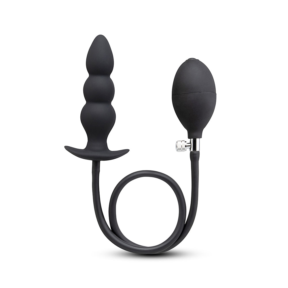 B-VIBE - TAPÓN ANAL HINCHABLE CON CUENTAS Y BOMBA DE MANO